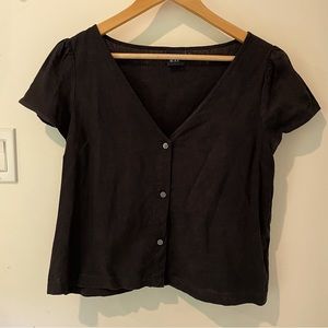 Gap Black Linen Women’s T-Shirt size medium